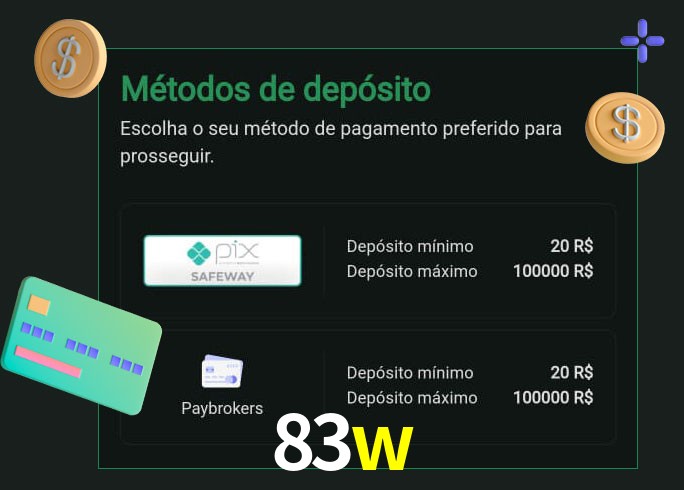 O cassino 83w oferece uma grande variedade de métodos de pagamento